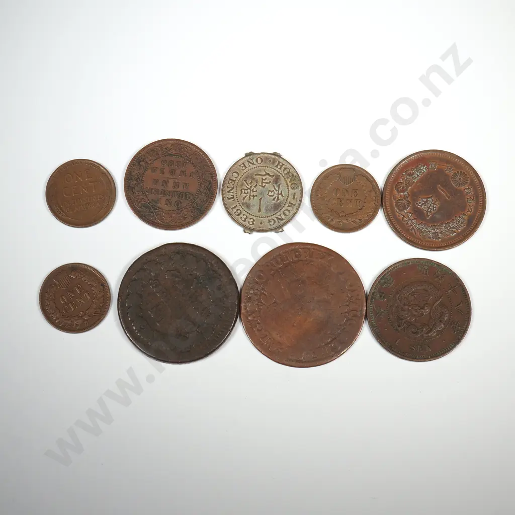 Assorted Lot of Interesting Bronze World Coinage Image 1++