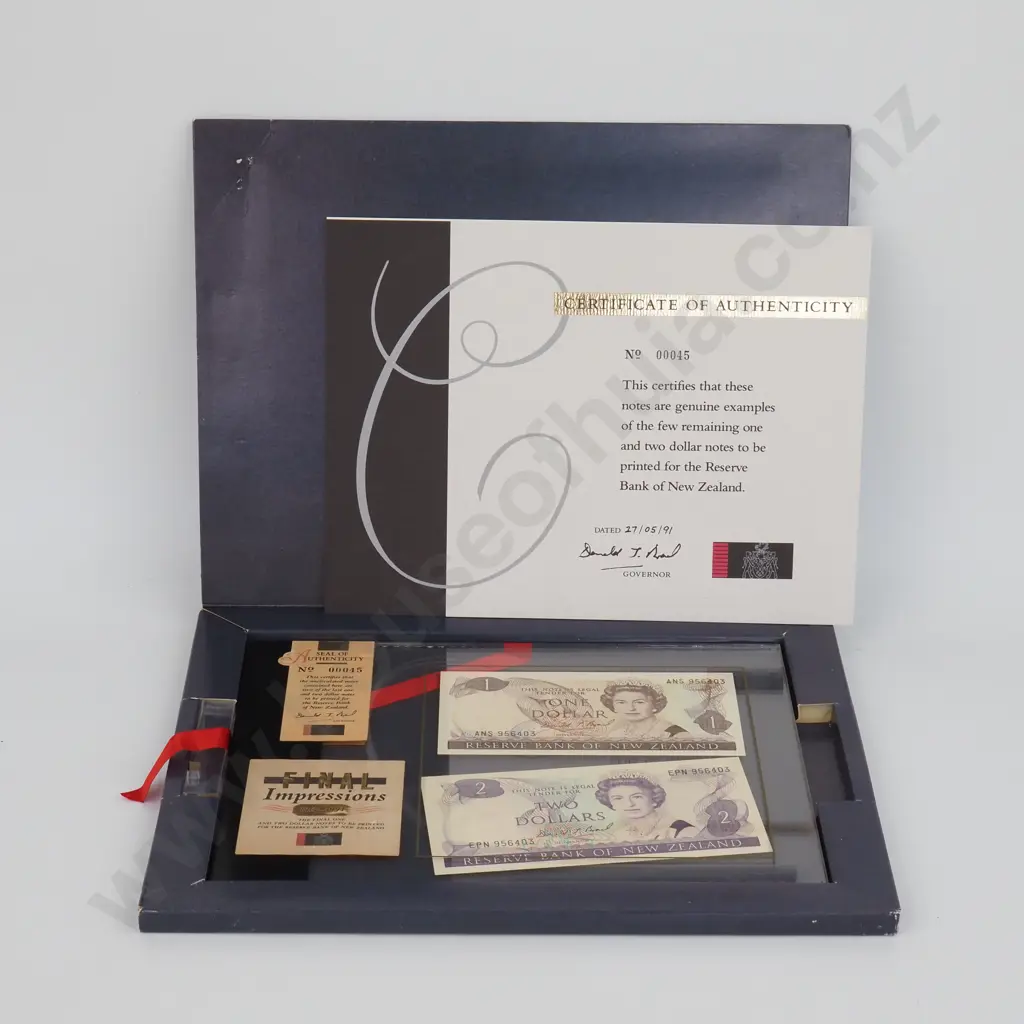 1991 Final Impressions - Final One & Two Dollar Notes to be Printed for the RBNZ Image 1++