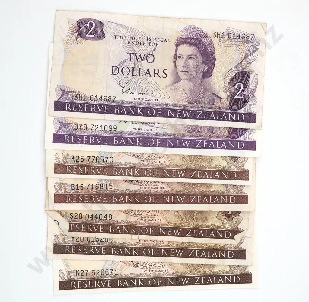 Assorted Lot of Hardie One & Two Dollar Banknotes (One Wilks Two Dollar Note)  Image 1++