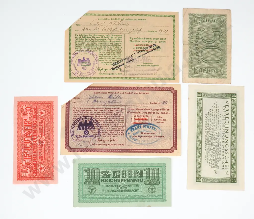Assorted Lot of WW2 German Banknotes  Image 1++