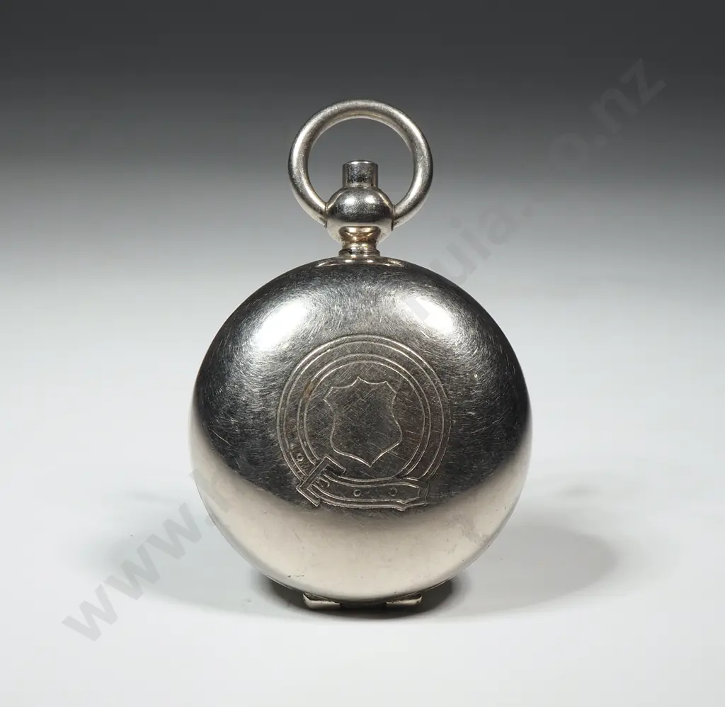 Vintage Nickle Plated Cased Compass Image 1++