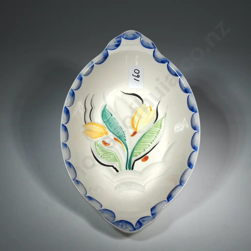 Grays Pottery "Crocus" Dinner Oval Bowl designed by Susie Cooper - c1928 Image 1++