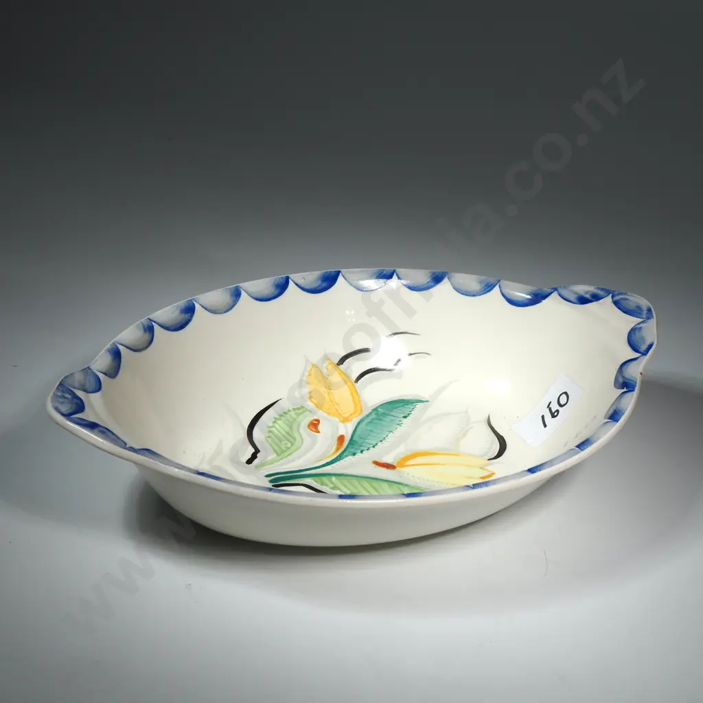 Grays Pottery "Crocus" Dinner Oval Bowl designed by Susie Cooper - c1928 Image 1++