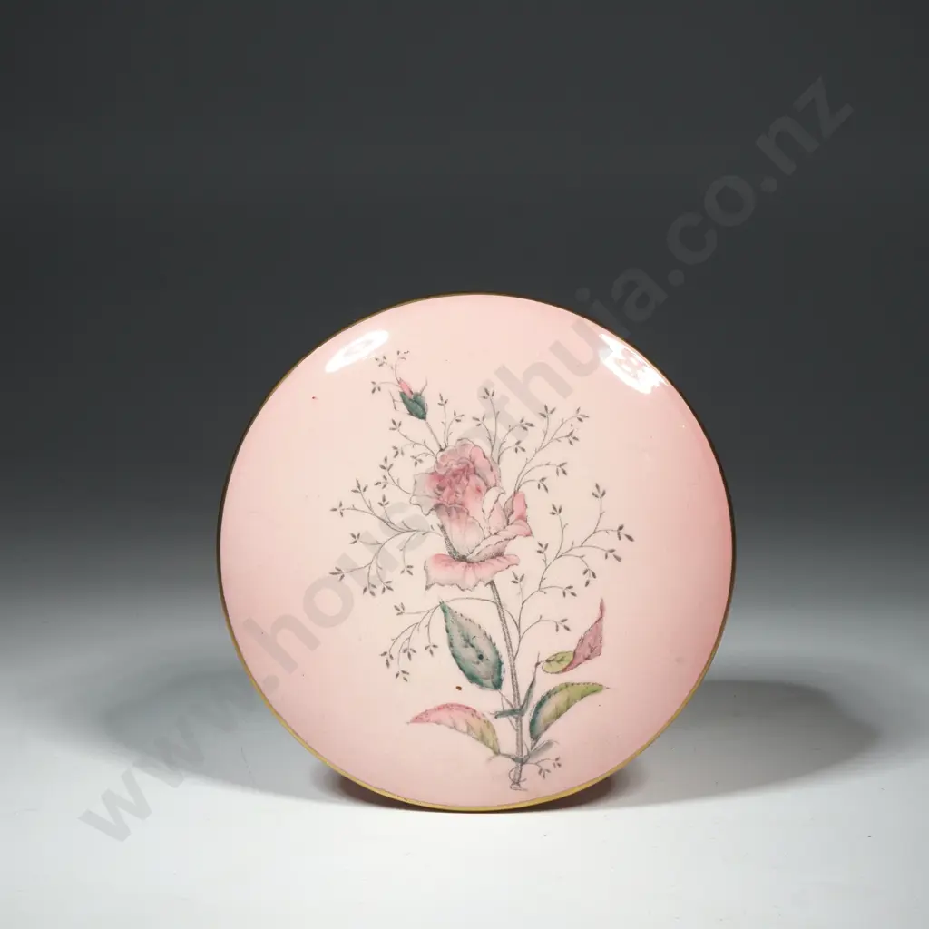 Hand Painted Carlton Ware Trinket Box w Rose Decoration Image 1++