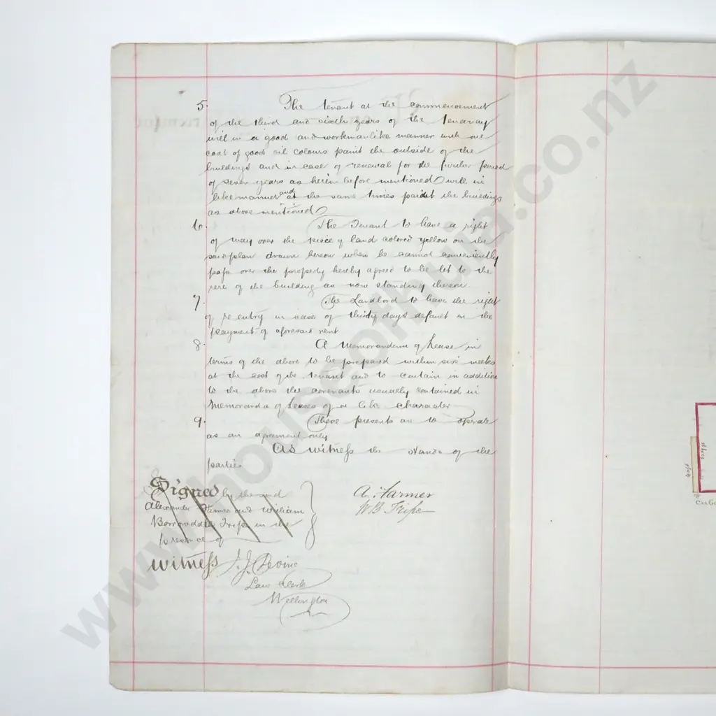 Memorandum of Agreement - Wellington New Zealand - 1878 Image 1++