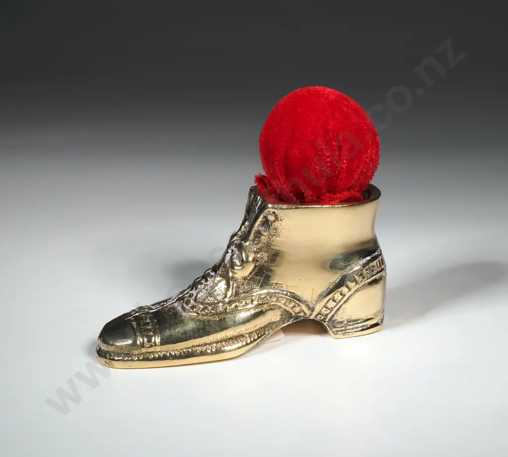 Stunning Shoe Shaped Brass Pin Cushion Image 1++