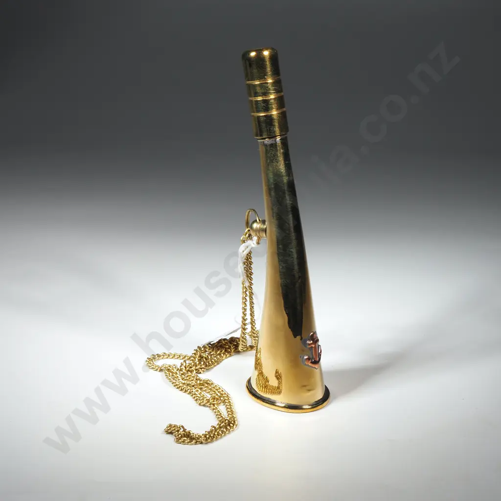 Bigul Brass Horn w Chain & Anchor Emblem Image 1++