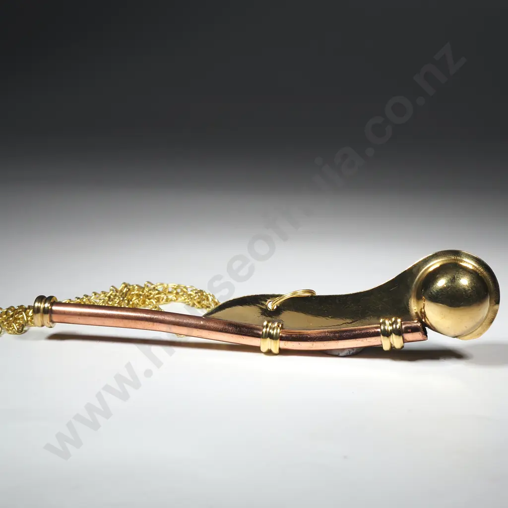 Impressive Brass Whistle w Chain Image 1++