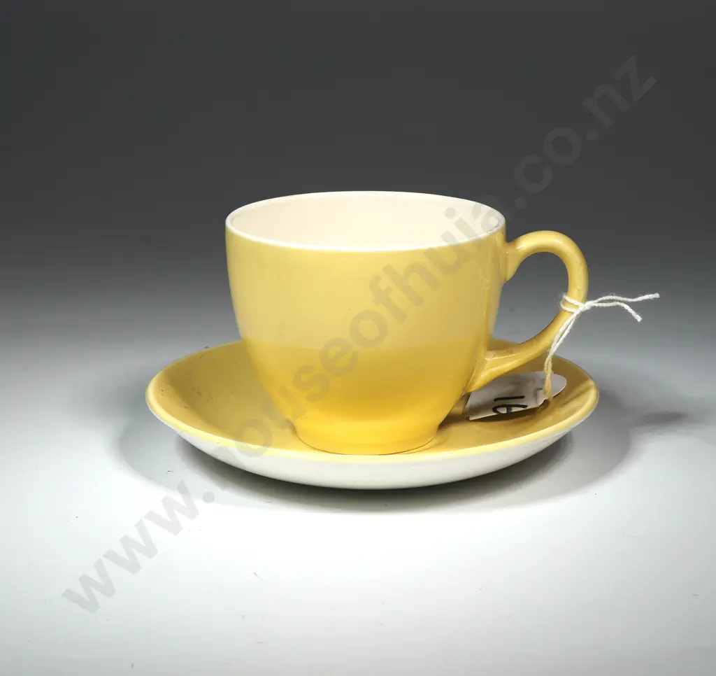 Yellow Crown Lynn Cup & Saucer Image 1++