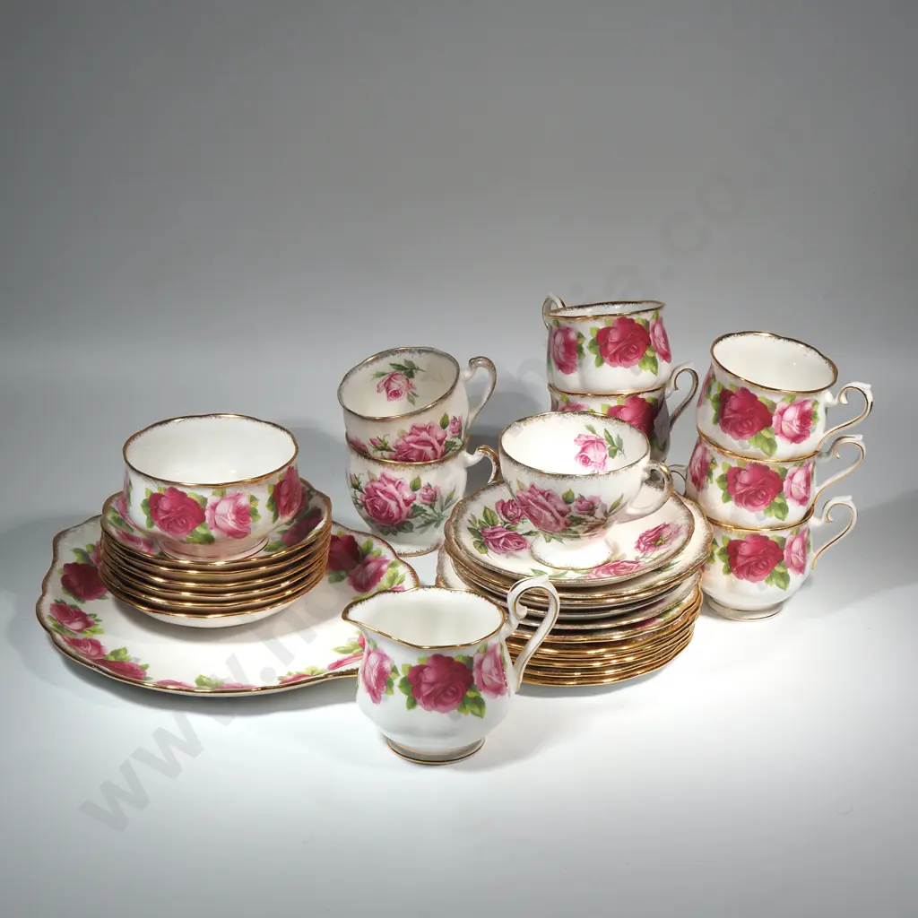 Royal Albert "Old Country Rose" Tea Set & Two  Royal Standard "Orleans Roses" Trios Image 1++