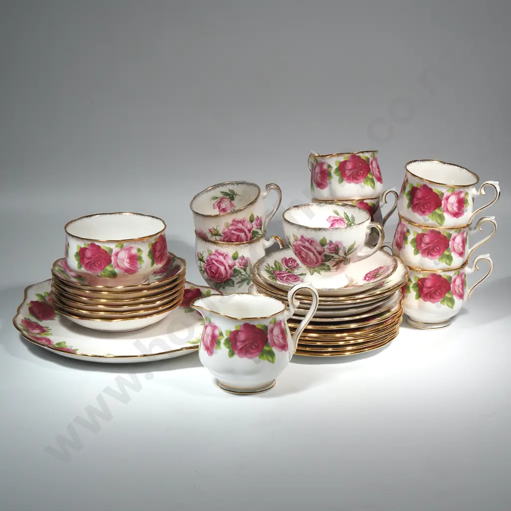 Royal Albert "Old Country Rose" Tea Set & Two  Royal Standard "Orleans Roses" Trios Image 1++