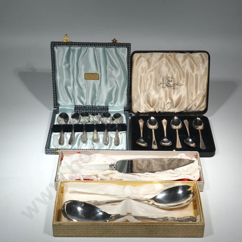 Mixed Lot of Box S/P Teaspoons & Servers Image 1++