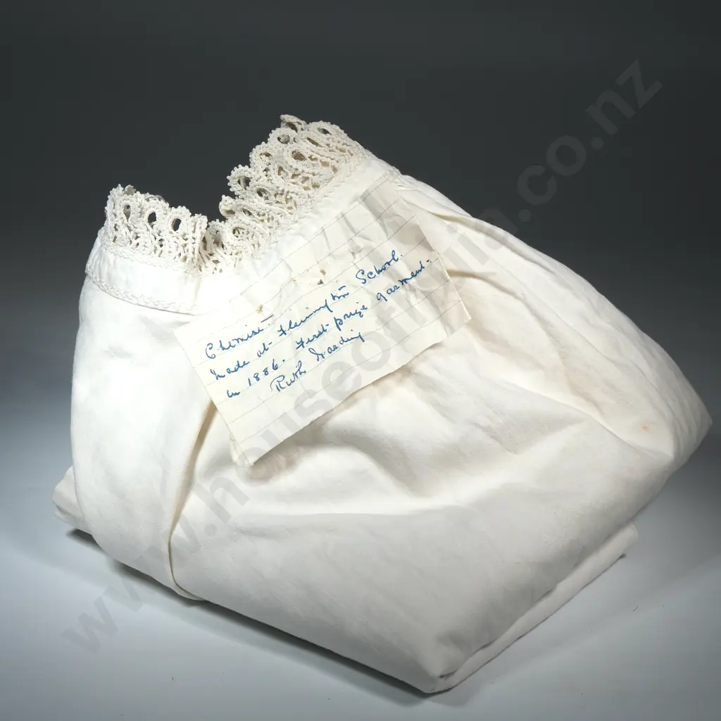 Antique (1886) White Cotton Chemise w Lace Trim Details Image 1++