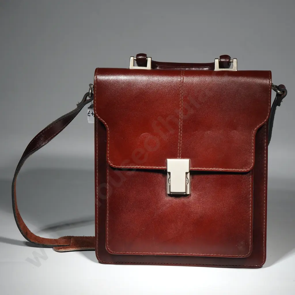 Brown Leather Combination Lock Satchel/Bag  Image 1++