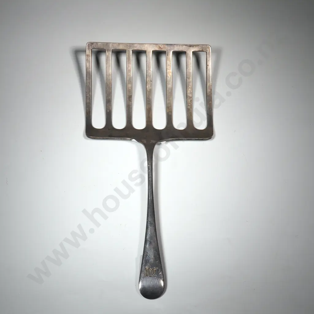 Antique S/P Slatted Serving Skimmer  Image 1++