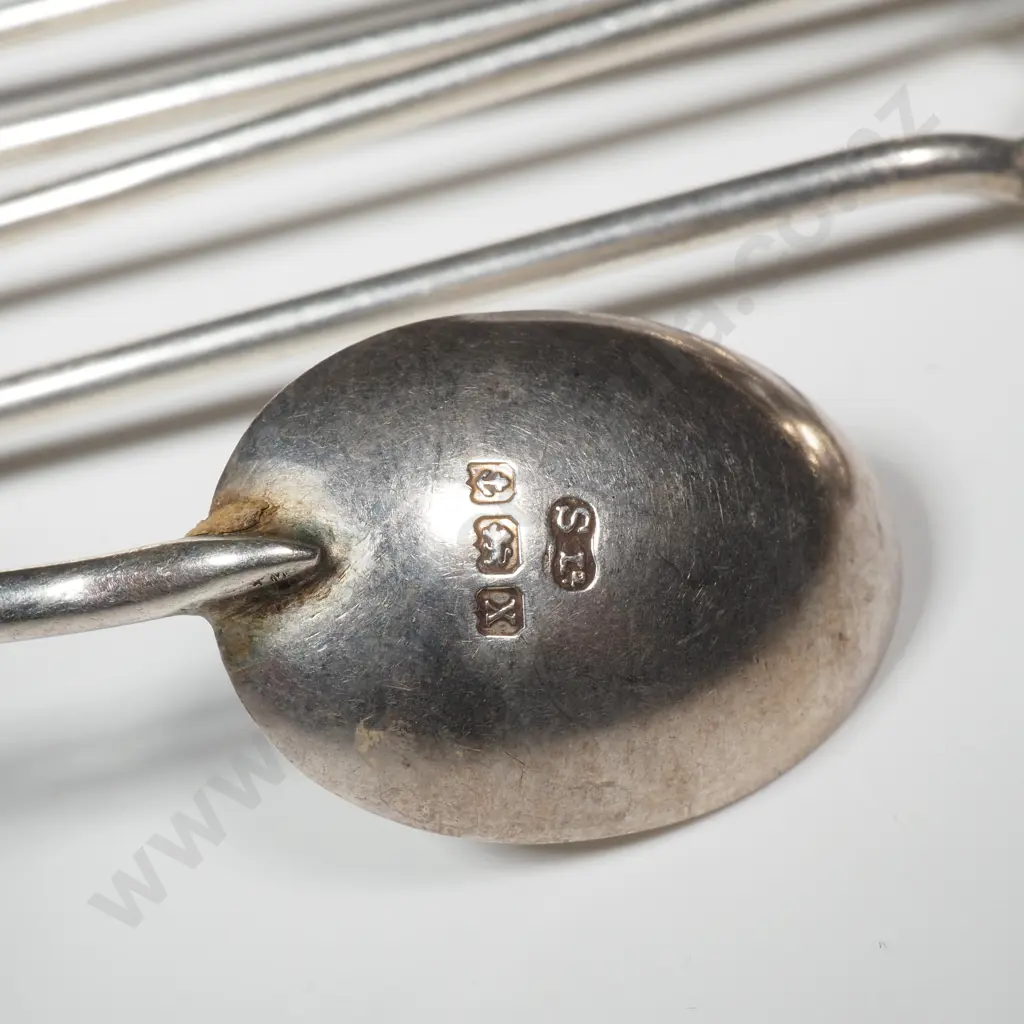 Set of Five Sterling Silver Coffee Spoons Image 1++