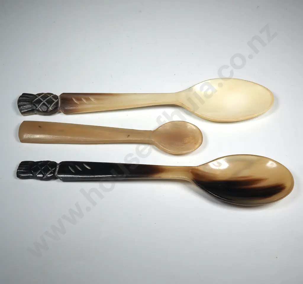 Two Scottish Bone Spoons & Other Spoon Image 1++