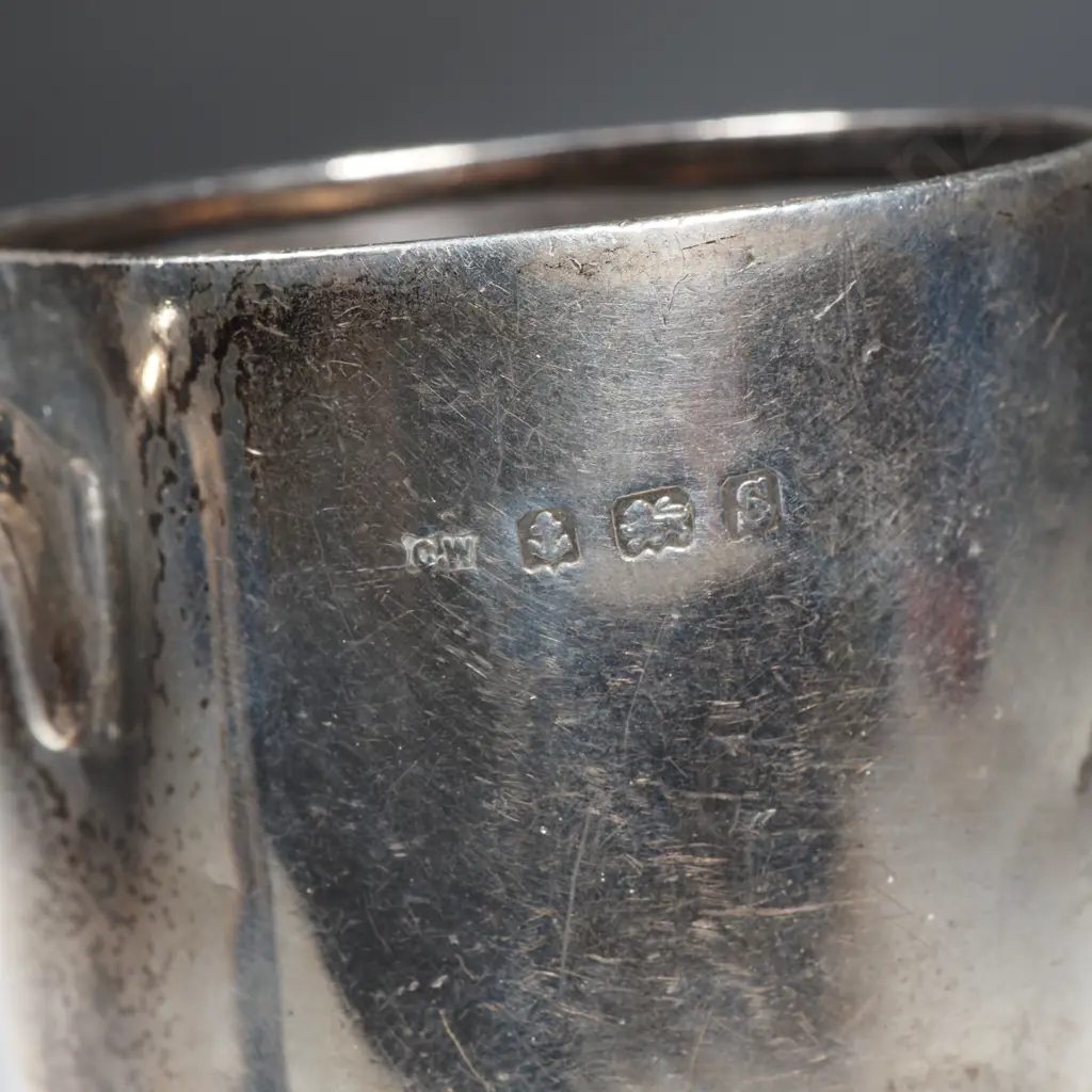 Sterling Silver 1917 Plain Bodied Christening Mug Image 1++