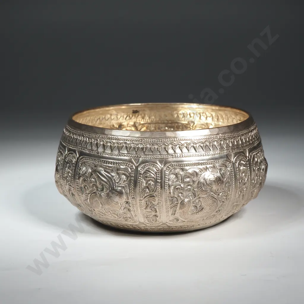 Sterling Silver 800 Silver Bowl. Possibly Burmese Image 1++