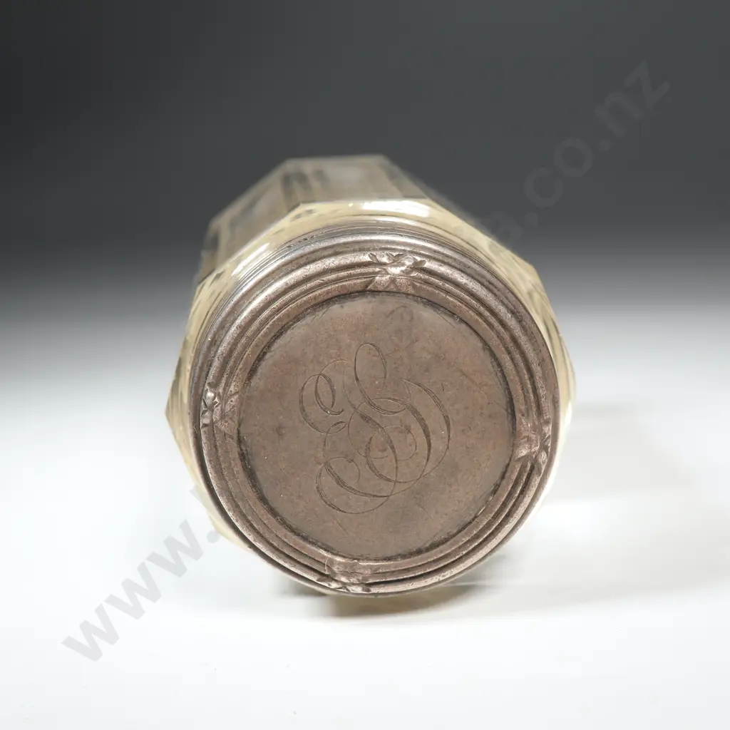 Glass Toilet Jar w Sterling Silver Screw On Lid Image 1++