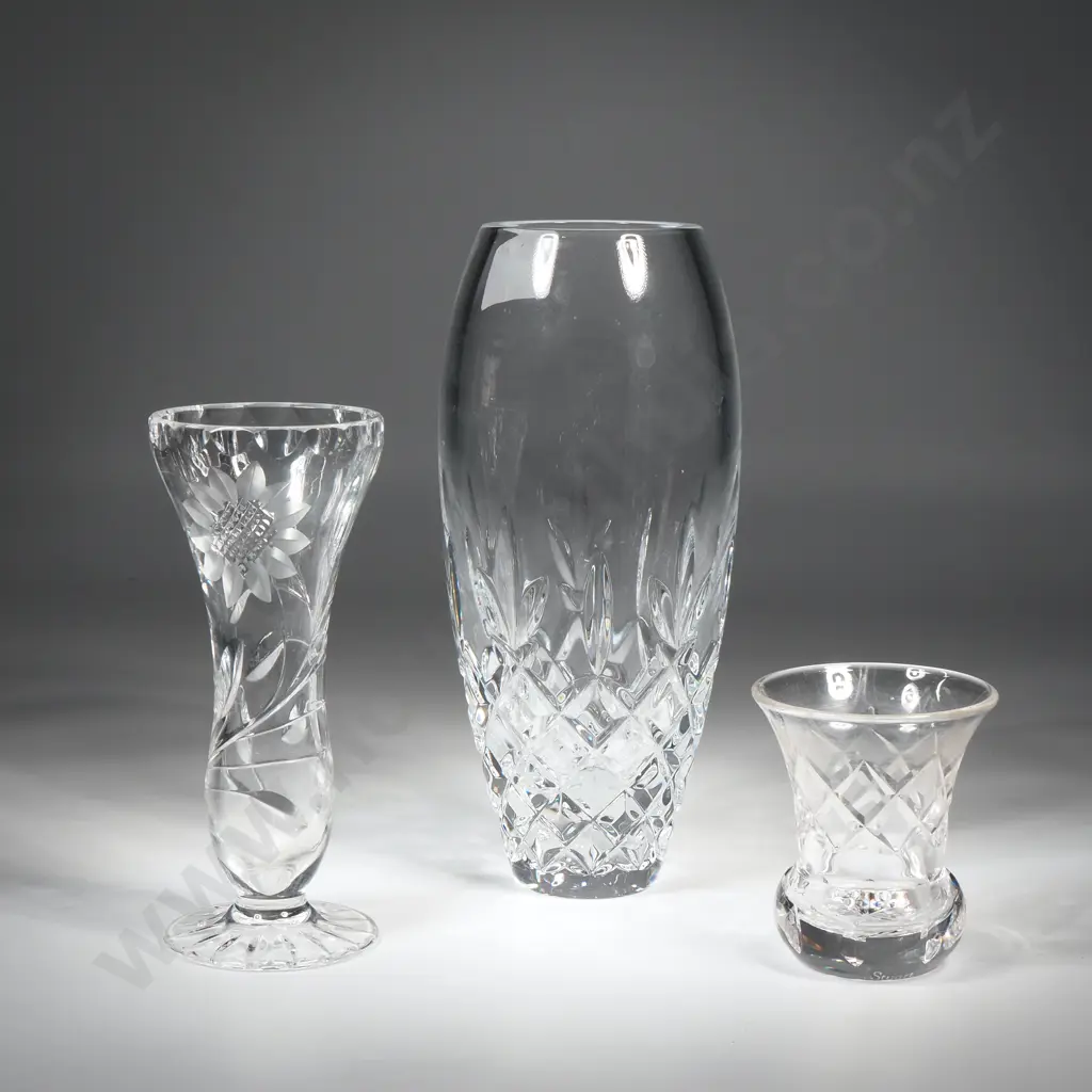Royal Doulton And Stuart Small Crystal Vases Image 1++
