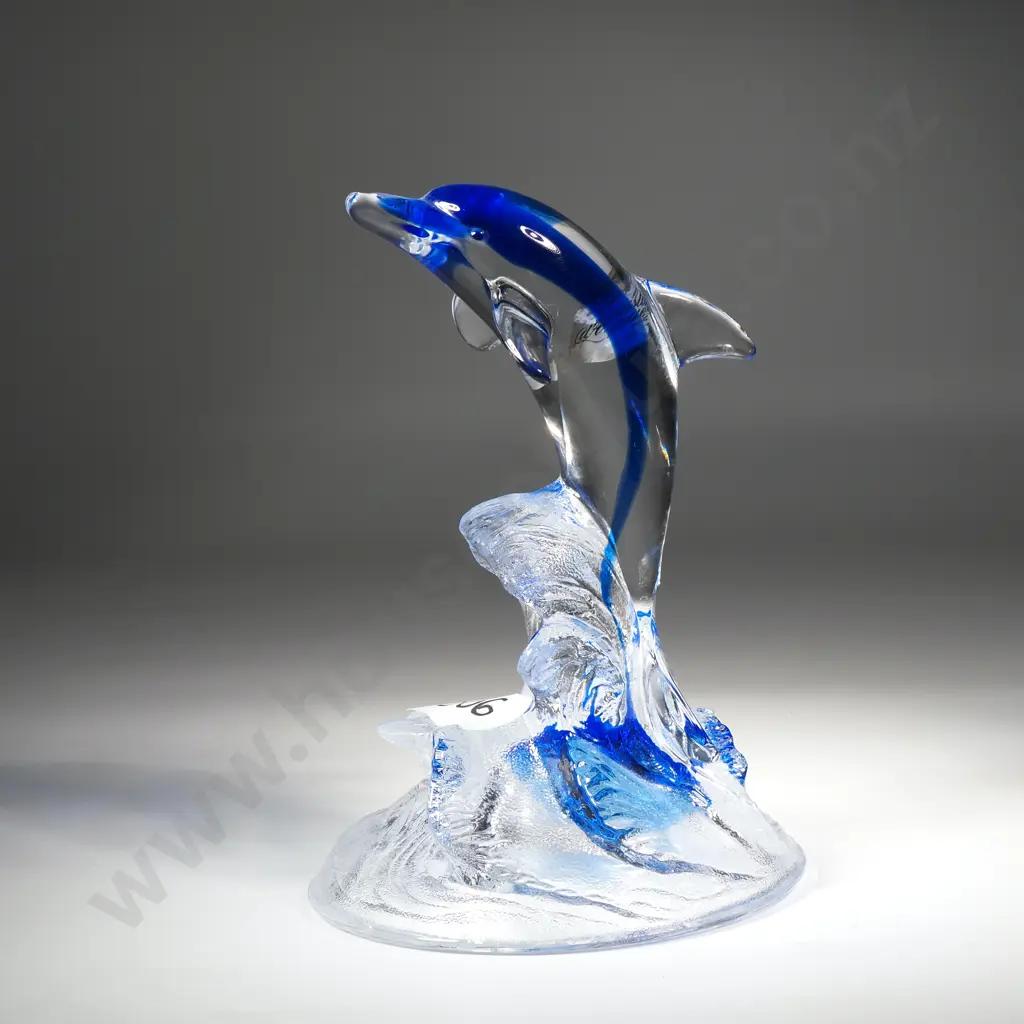 Vintage Cristal D' Arques of France Genuine Lead Crystal Dolphin Jumping Figure Image 1++