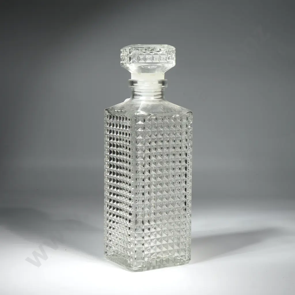 Vintage Square Glass Decanter Image 1++