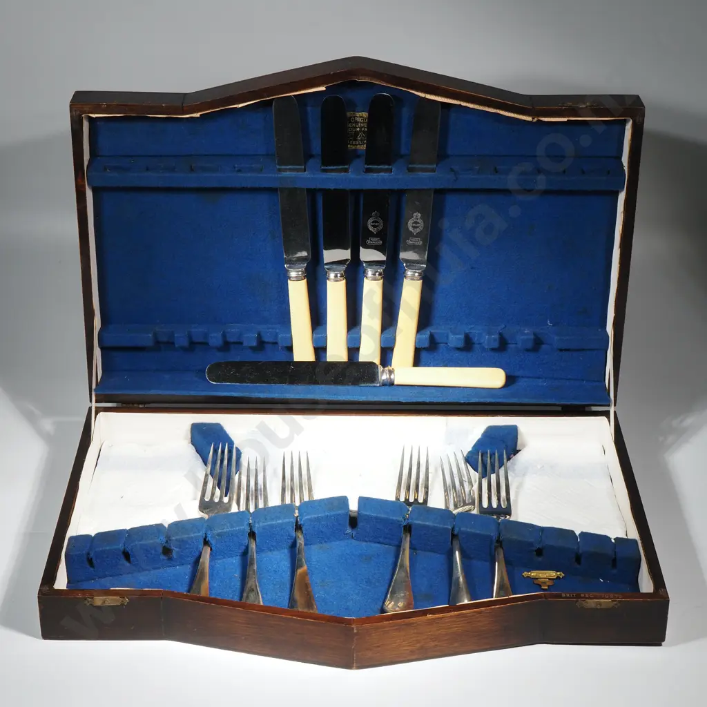 Vintage Cutlery Box Containing Some Four Knives & Forks  Image 1++