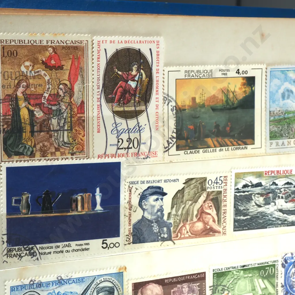 Two Stamp Albums - One w Denmark, French Republic & Luxemburg Stamps The Other With Netherland Stamps Image 1++