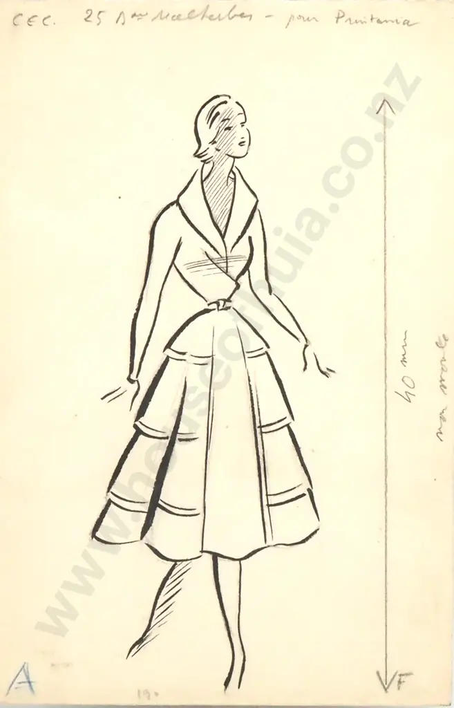 Artist Unknown - Dress Maker - Pencil - 250mm X 160mm Image 1++