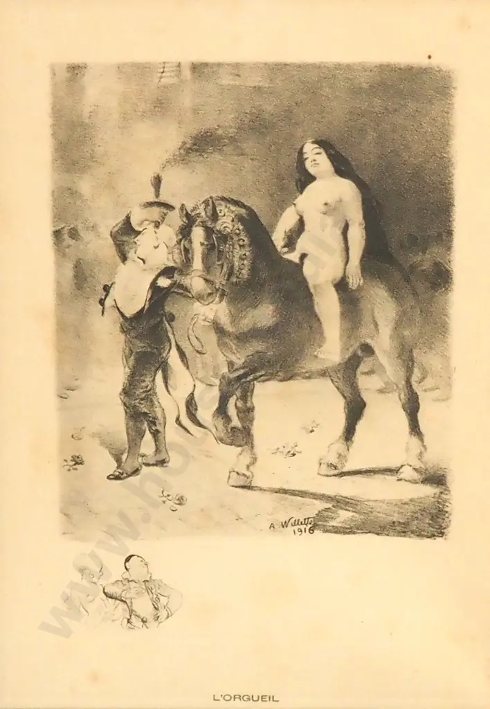 A Willette - L'Orgueil - Print - 290mm X 205mm Image 1++