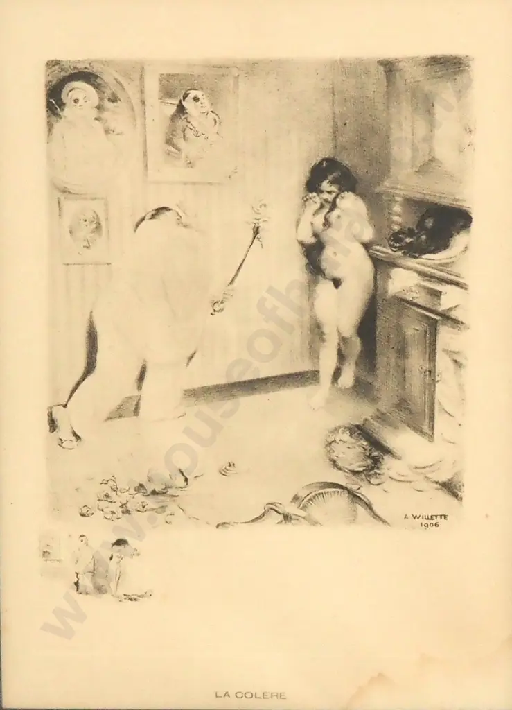 A Willette - La Colere - Print - 290mm X 205mm Image 1++