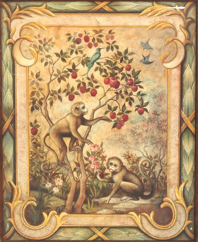 Elaine Vollherbst - Monkeys in the Garden Frame - Print - 494mm X 400mm AF Image 1++