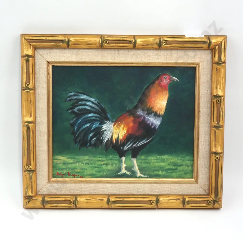 Roger Vargas - Gamecock - Oil - 195mm X 240mm - Signed Image 1++