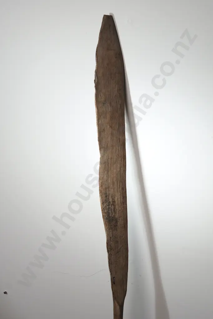 Pre-European Wooden Waka Hoe (Canoe Paddle) - Y1614 Swamp Find Image 1++