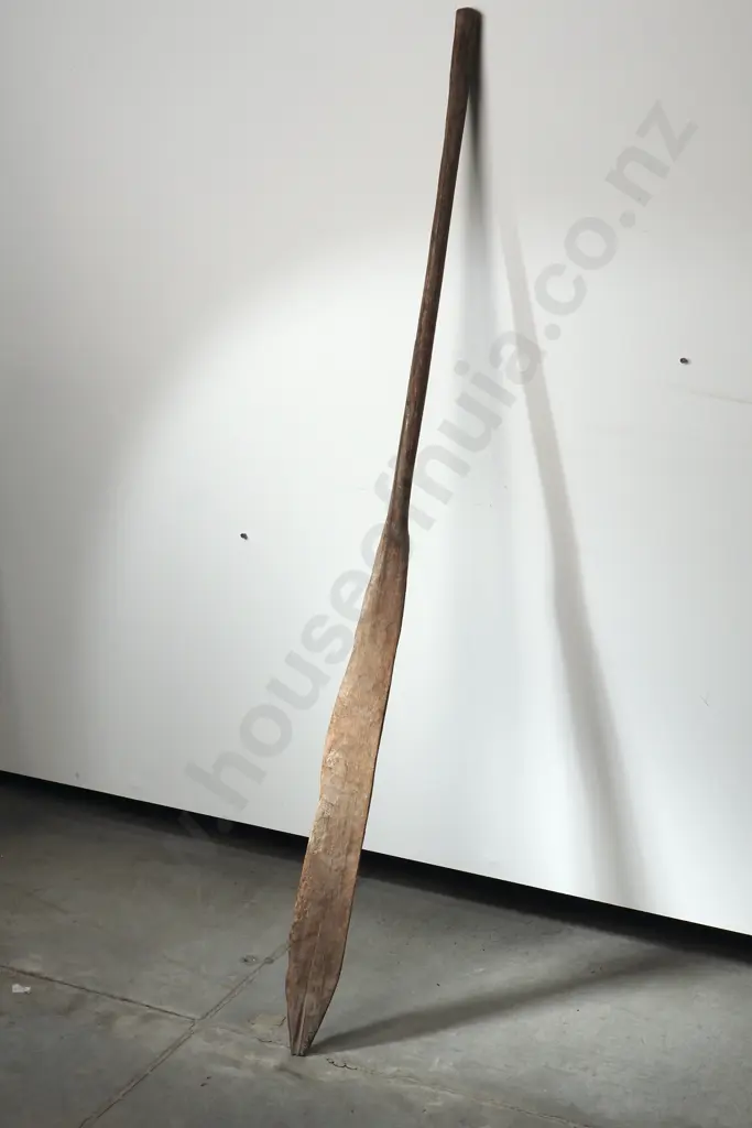Pre-European Wooden Waka Hoe (Canoe Paddle) - Y1614 Swamp Find Image 1++