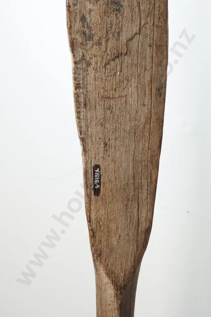 Pre-European Wooden Waka Hoe (Canoe Paddle) - Y1614 Swamp Find Image 1++