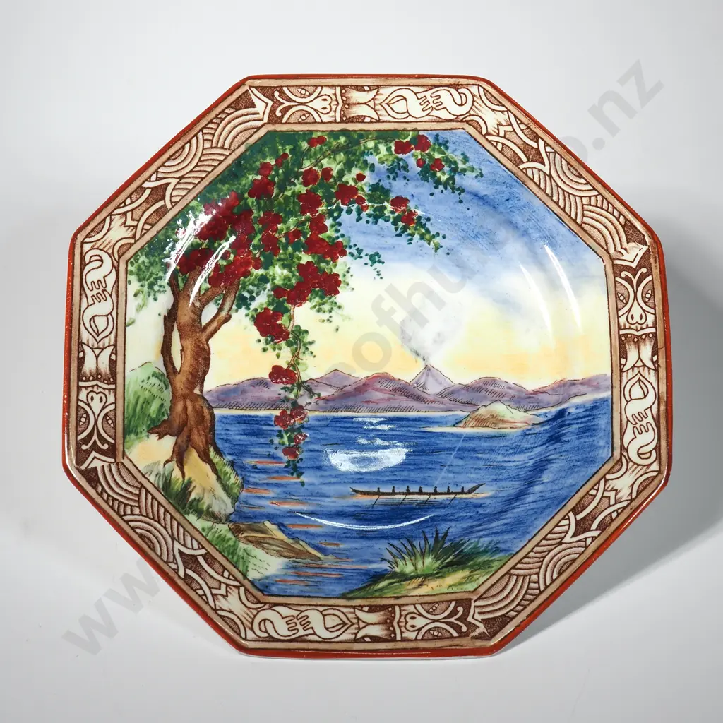 Grimwades Octagonal Plate 'Maoriland', Hand Painted Royal Winton Image 1++