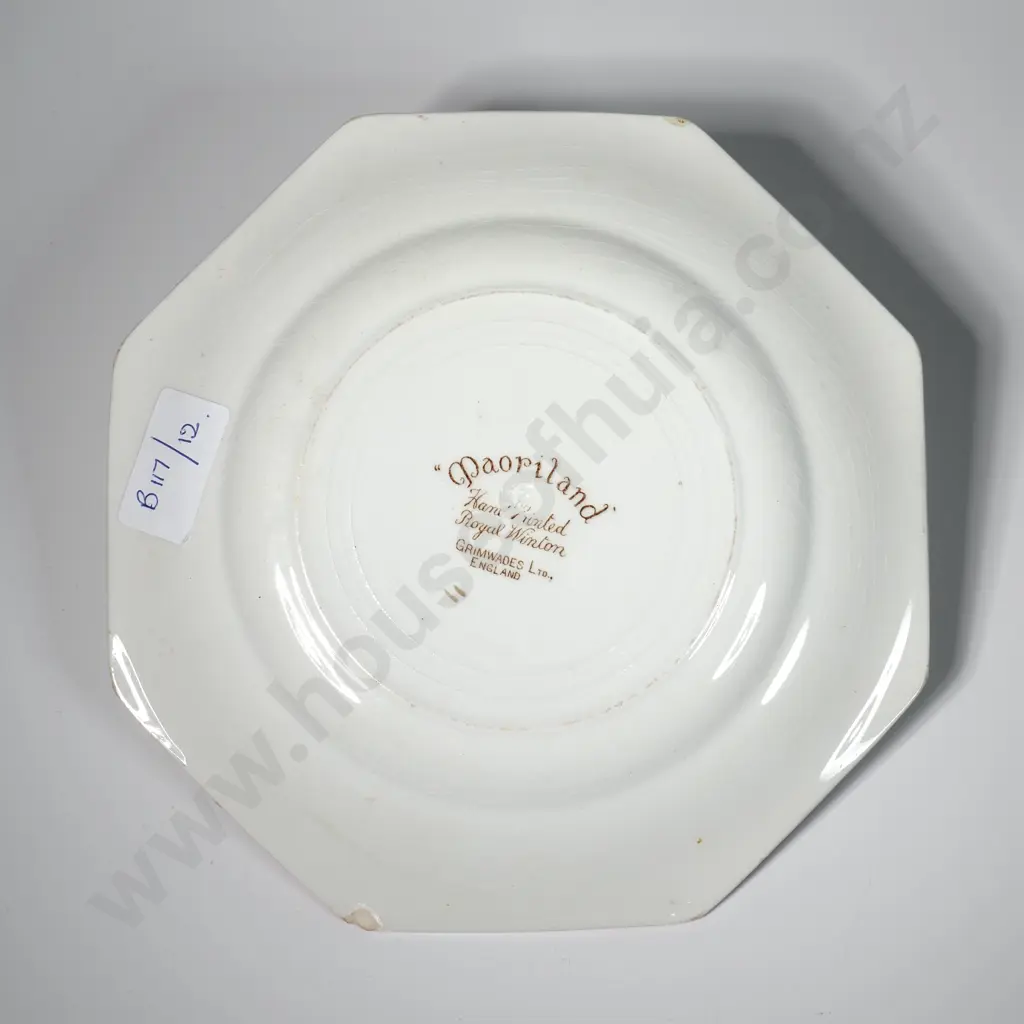 Grimwades Octagonal Plate 'Maoriland', Hand Painted Royal Winton Image 1++