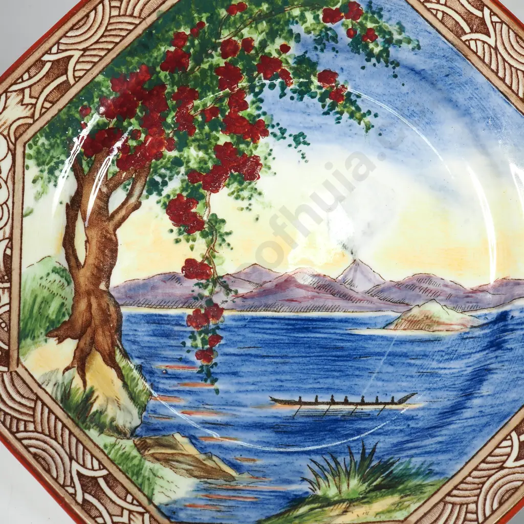 Grimwades Octagonal Plate 'Maoriland', Hand Painted Royal Winton Image 1++