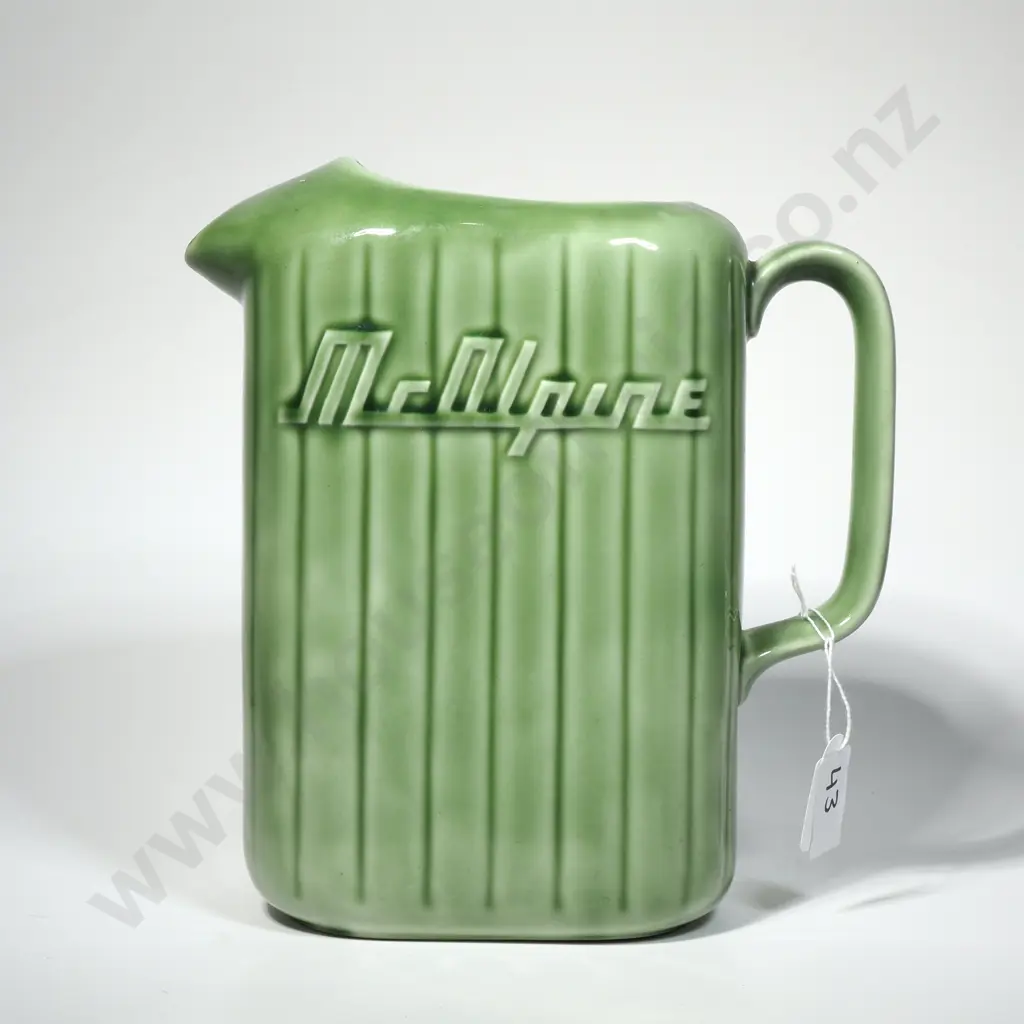 Green Glazed Crown Lynn McAlpine Jug Image 1++