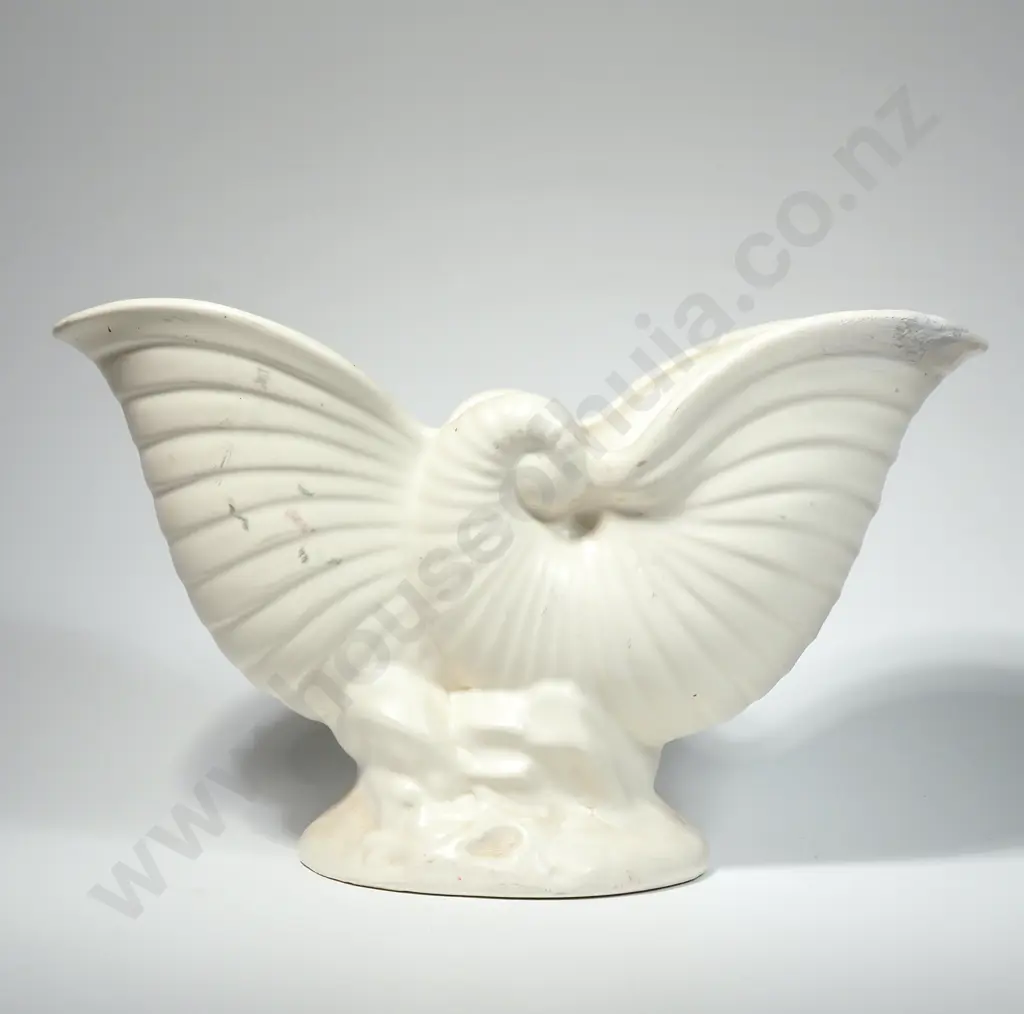 Crown Lynn Nautilus Vase  .550 (a/f) & Small Crown Lynn Trough Vase  No.675 Image 1++