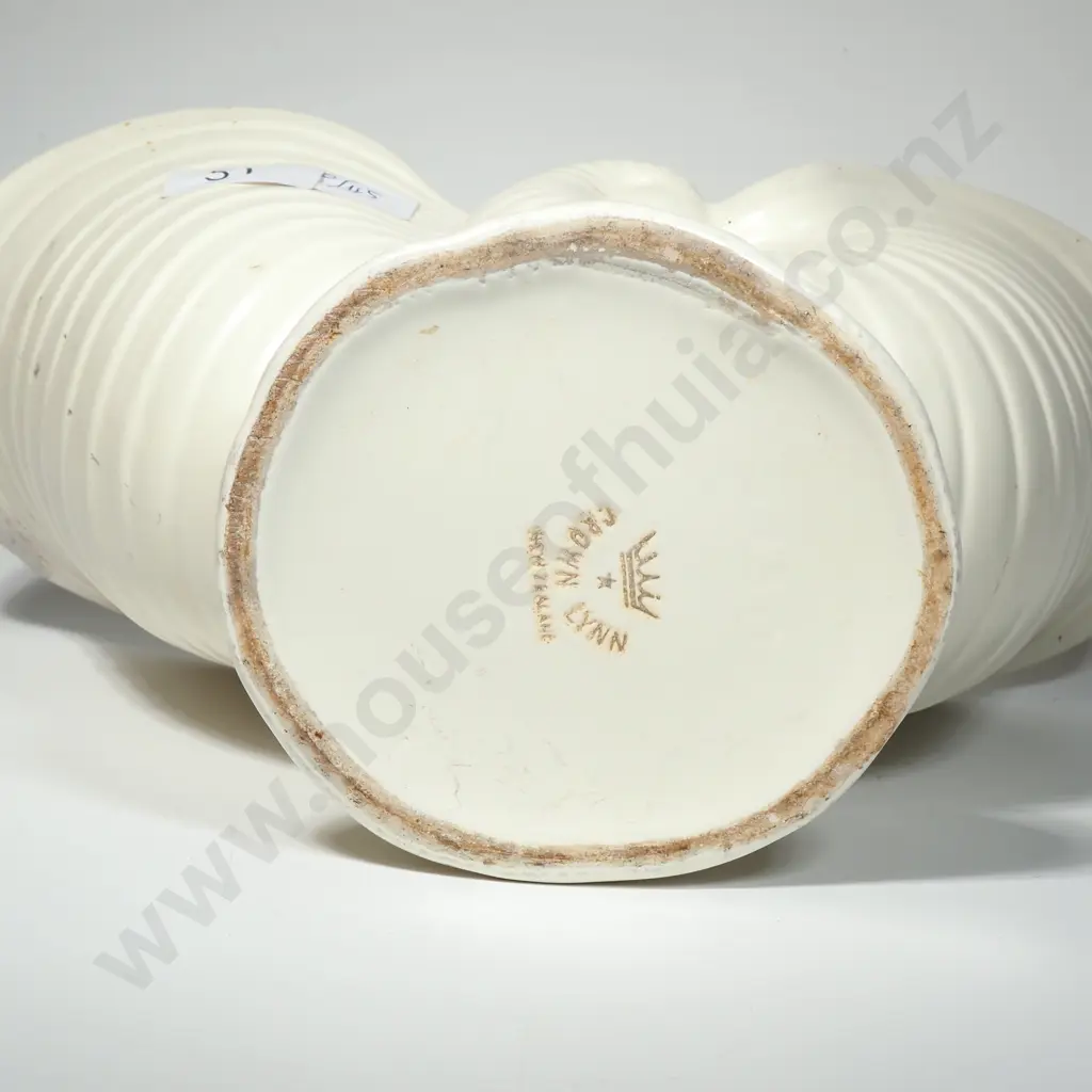 Crown Lynn Nautilus Vase  .550 (a/f) & Small Crown Lynn Trough Vase  No.675 Image 1++