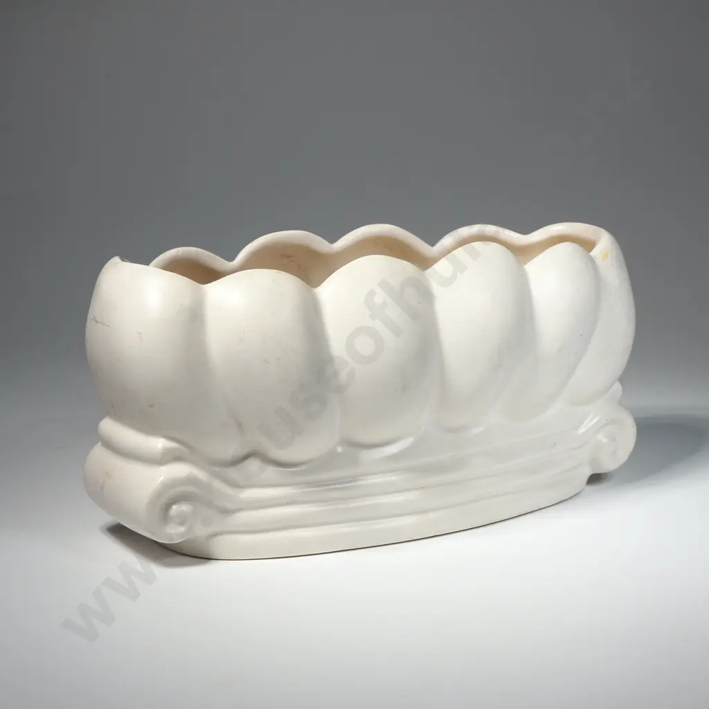 Titian Studio Trough Vase– White.Impressed Mark  B.104 & Titianware To Base. Image 1++