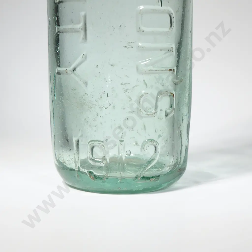 Green Glass Bottle Embossed 'Thompson Purity 1912' & w Distinctive Blob Top Image 1++
