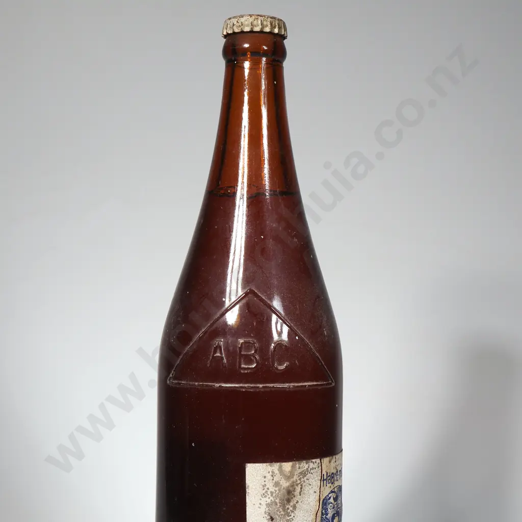 Vintage NZ Quart Bottle From ABC, Label Advises "Haere -Mai Nelson Jan 1966 SI Waterfront Workers Annual Summer Sports Image 1++