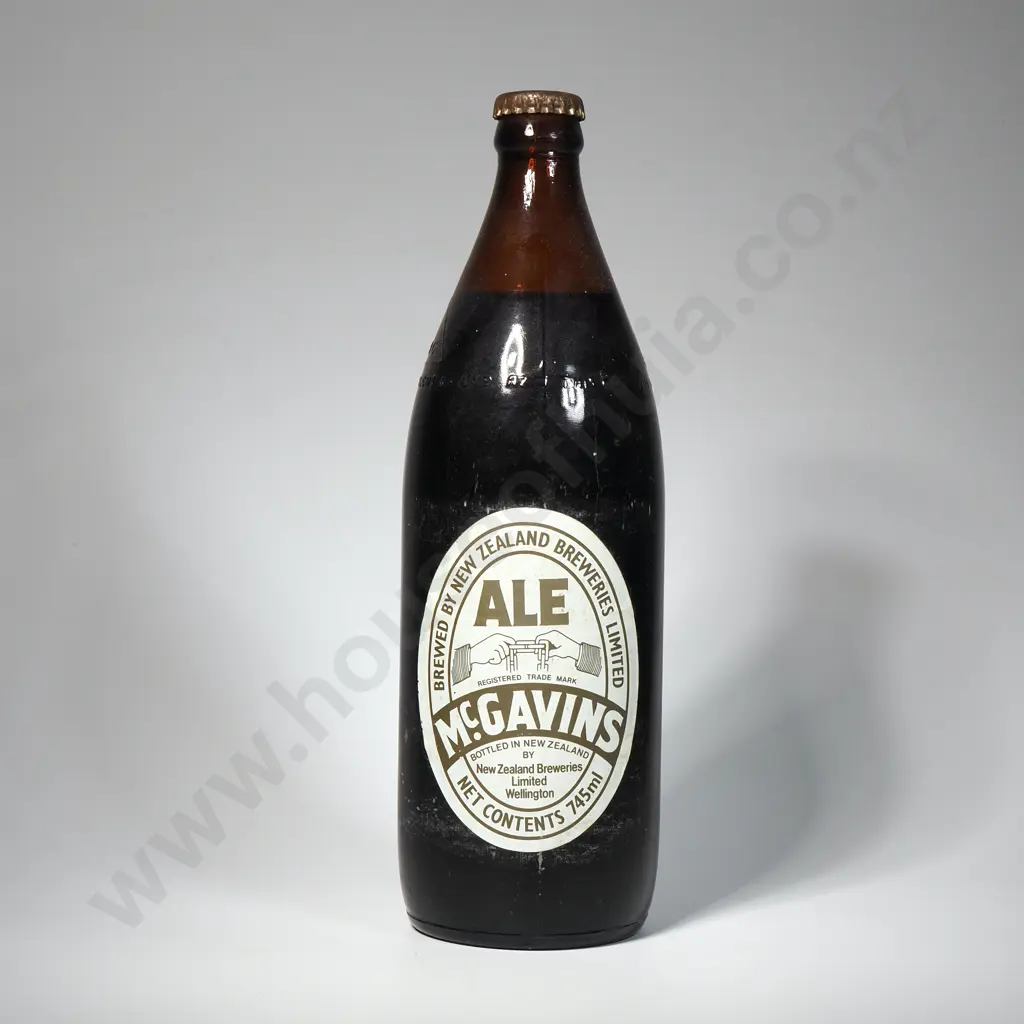 Full Bottle of New Zealand Breweries McGavins Ale, Net Contents 745ml Image 1++