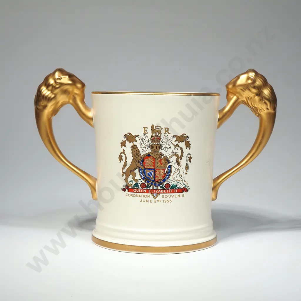 Hand Potted Crown Lynn Potteries Coronation Loving Cup Image 1++