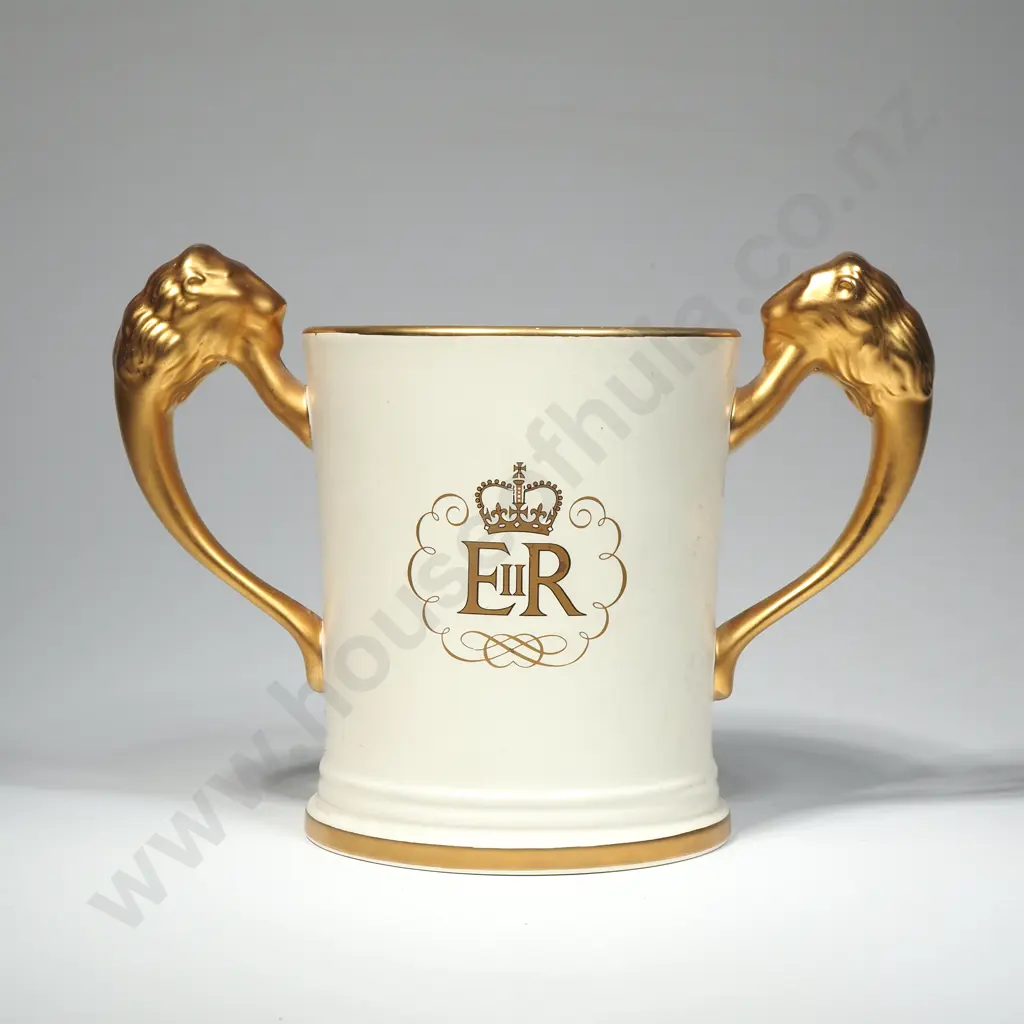 Hand Potted Crown Lynn Potteries Coronation Loving Cup Image 1++