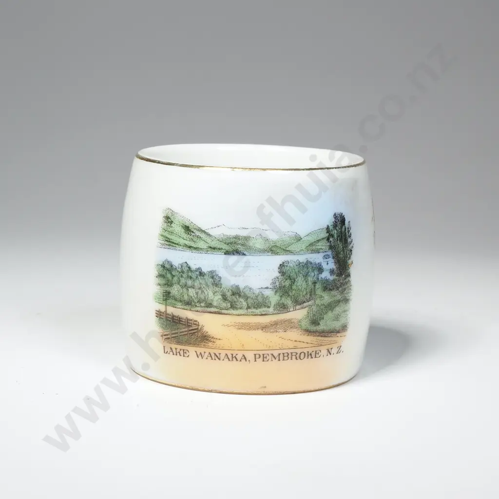 Unusual China Napkin Ring w View of 'Lake Wanaka, Pembroke' Image 1++